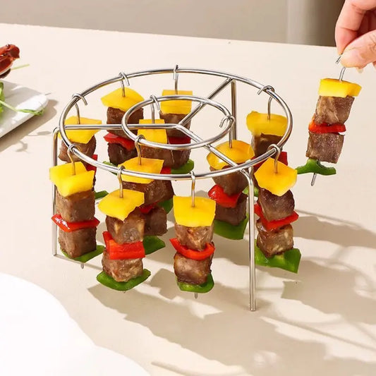 Air Fryer Skewer Rack, Round Grill with Stainless Steel, Flat Edges👨🍳