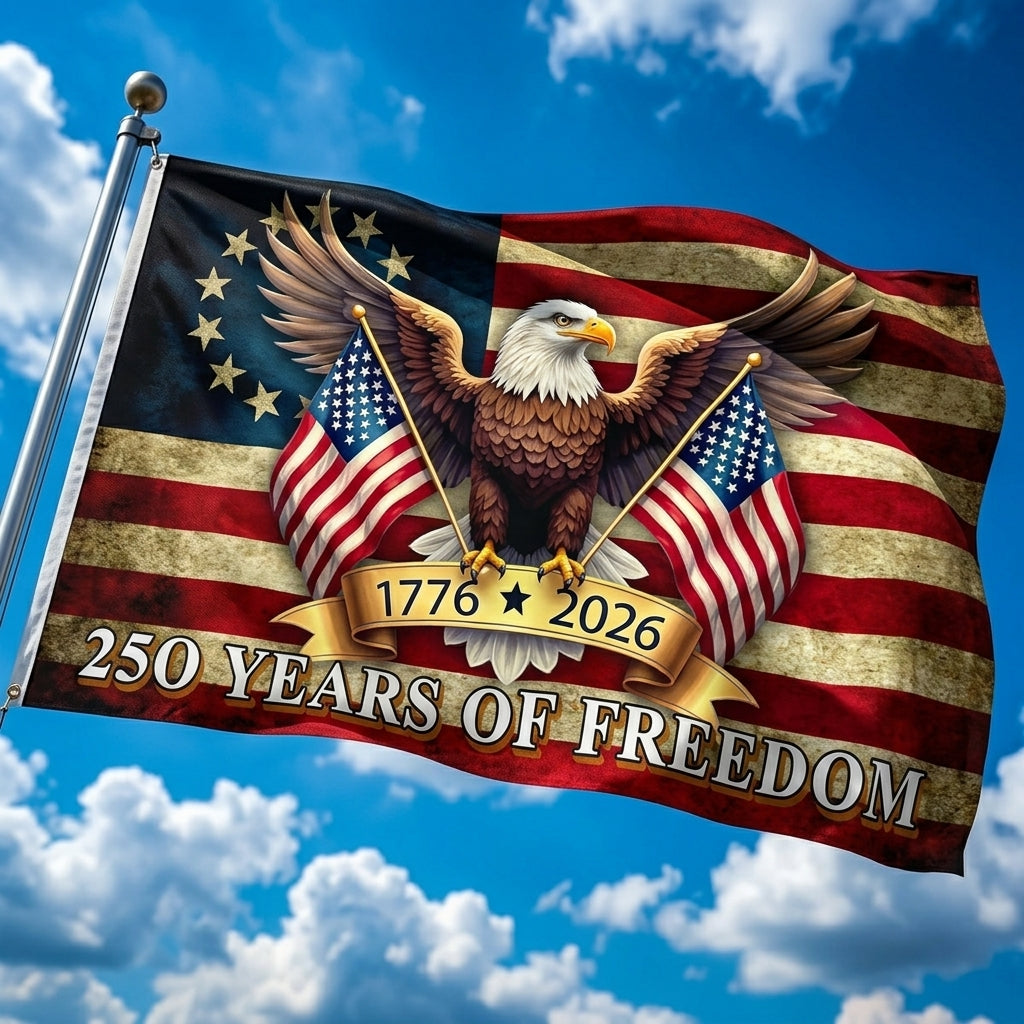 š¦
250 Years of Freedom American Flag | 1776-2026 Patriotic Eagle Banner
