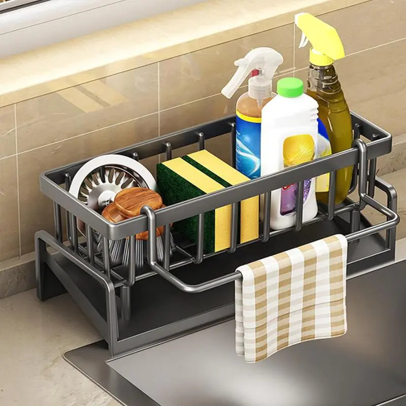 🍽️ Decorative Kitchen Sink Drying Rack – Multifunctional Hanging Storage Organizer, Waterproof Steel, 1-10kg Capacity for Home Use ✨