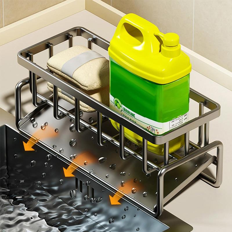 🍽️ Decorative Kitchen Sink Drying Rack – Multifunctional Hanging Storage Organizer, Waterproof Steel, 1-10kg Capacity for Home Use ✨
