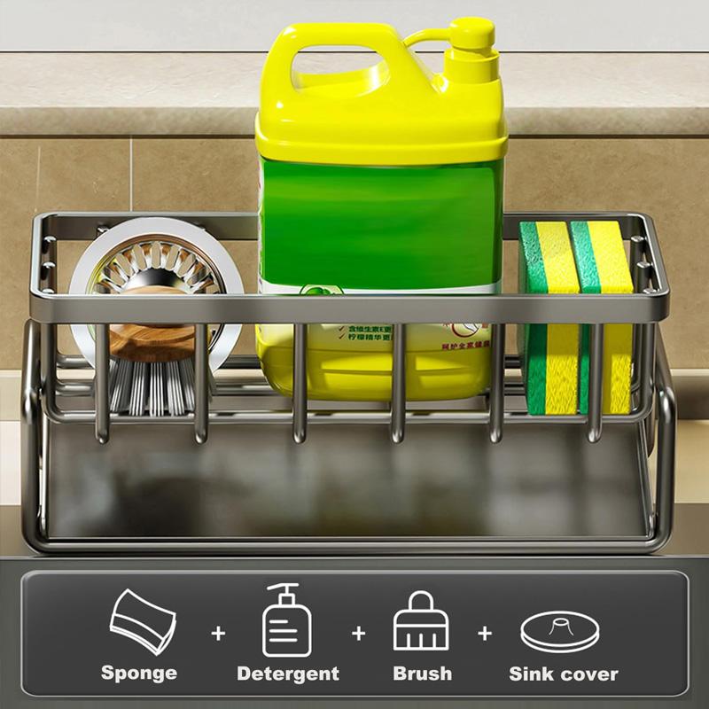 🍽️ Decorative Kitchen Sink Drying Rack – Multifunctional Hanging Storage Organizer, Waterproof Steel, 1-10kg Capacity for Home Use ✨
