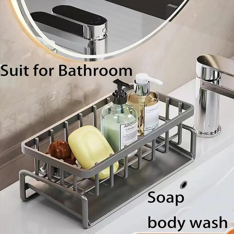 🍽️ Decorative Kitchen Sink Drying Rack – Multifunctional Hanging Storage Organizer, Waterproof Steel, 1-10kg Capacity for Home Use ✨