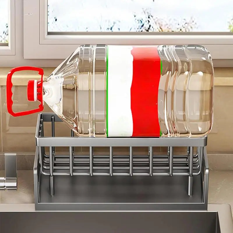 🍽️ Decorative Kitchen Sink Drying Rack – Multifunctional Hanging Storage Organizer, Waterproof Steel, 1-10kg Capacity for Home Use ✨