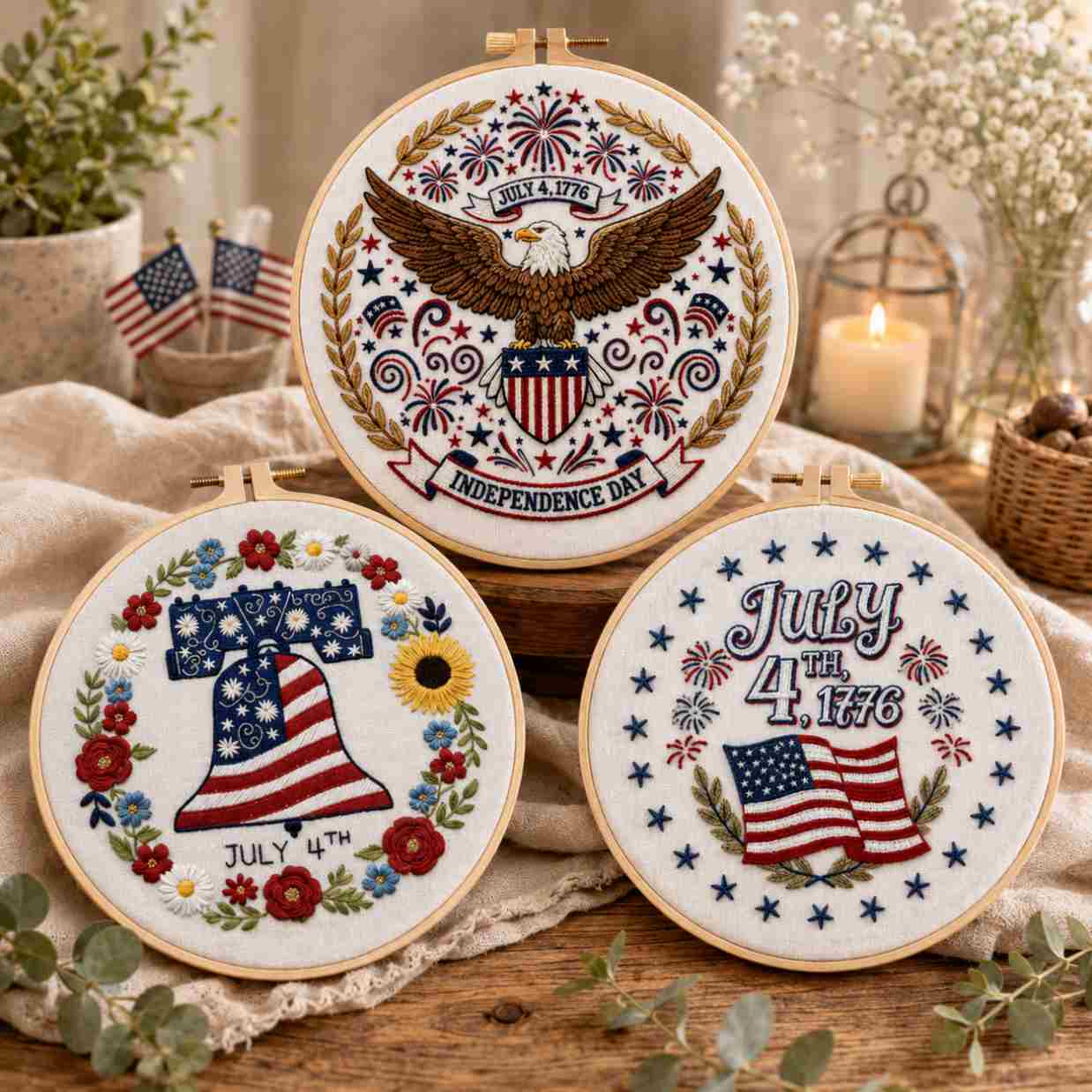 CraftHoop Independence Collection – 4th of July Embroidery Kits