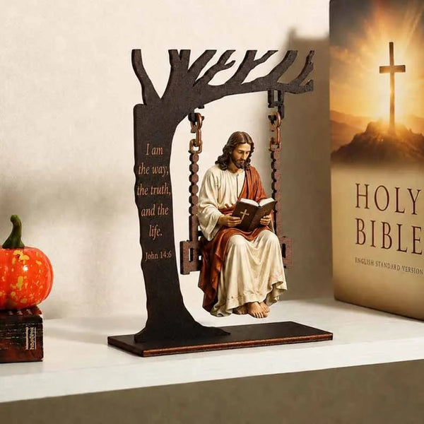 ️ Jesus Swing Ornament – John 14:6 Faith Table Decor | Christian Bible ...