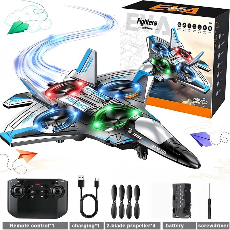 Colorful LED Stunt Fighter Jet Drone ✈️