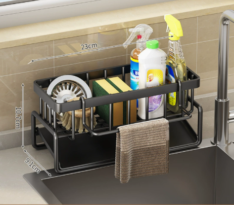 🍽️ Decorative Kitchen Sink Drying Rack – Multifunctional Hanging Storage Organizer, Waterproof Steel, 1-10kg Capacity for Home Use ✨