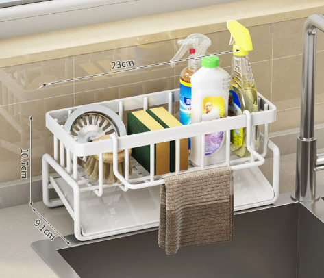 🍽️ Decorative Kitchen Sink Drying Rack – Multifunctional Hanging Storage Organizer, Waterproof Steel, 1-10kg Capacity for Home Use ✨