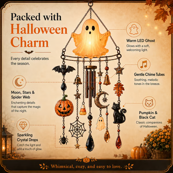 🔥Early Halloween Hot Sale 49% OFF👻 Haunted Glow Ghost Wind Chime