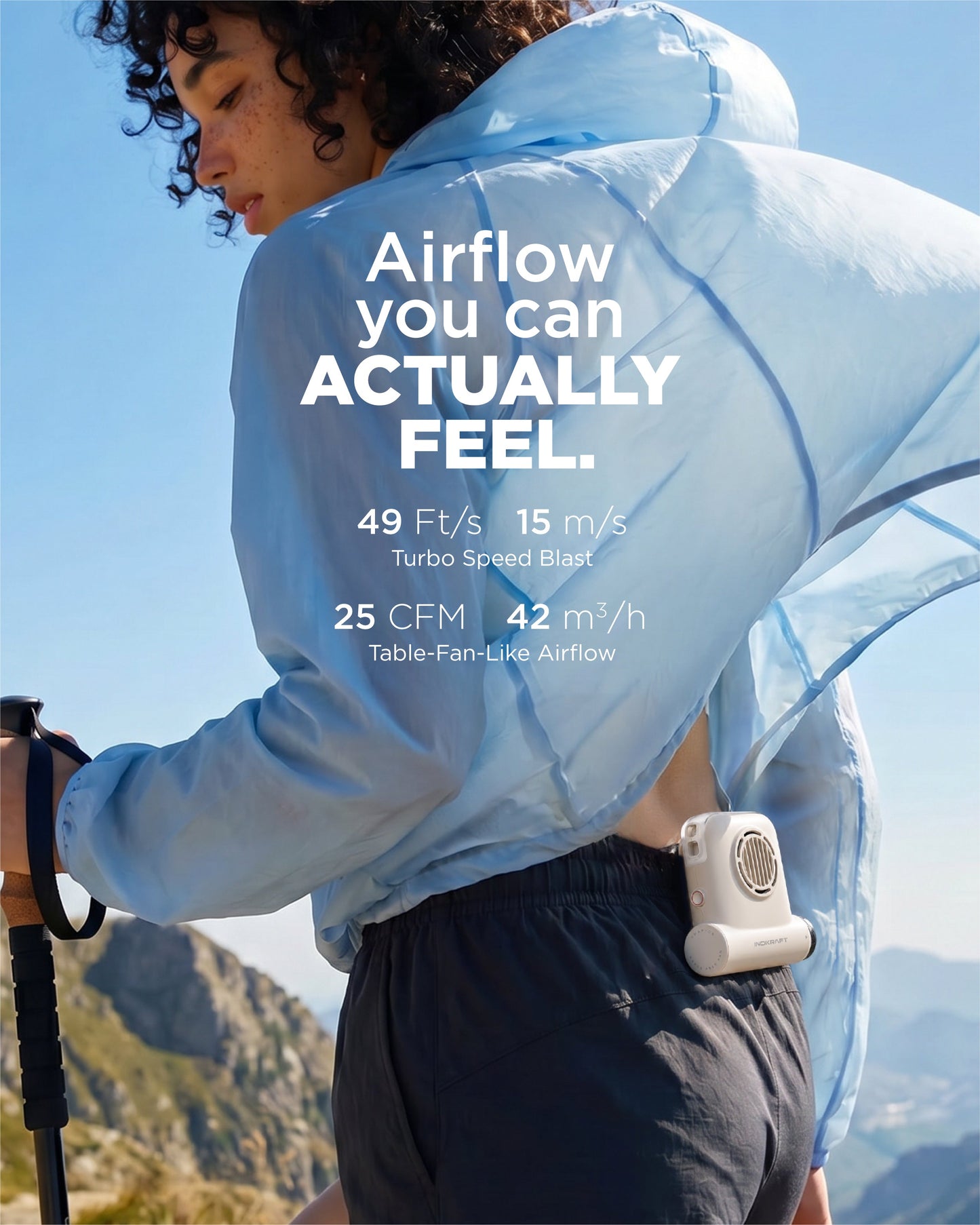 Hands Free Wearable Fan, Starter Pack(W/ battery*1), powered by SWAP-ON
