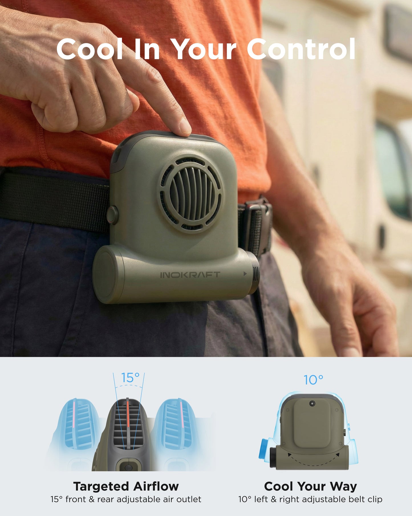 Hands Free Wearable Fan, Starter Pack(W/ battery*1), powered by SWAP-ON