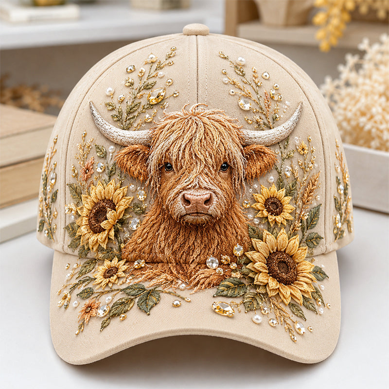 🔥 Last Day 69% OFF – 3D Highland Cow Embroidery Cap (📦Buy 2 Free Shipping)
