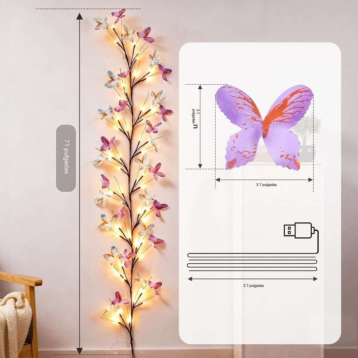 🦋 Butterfly Vine Wall Lights