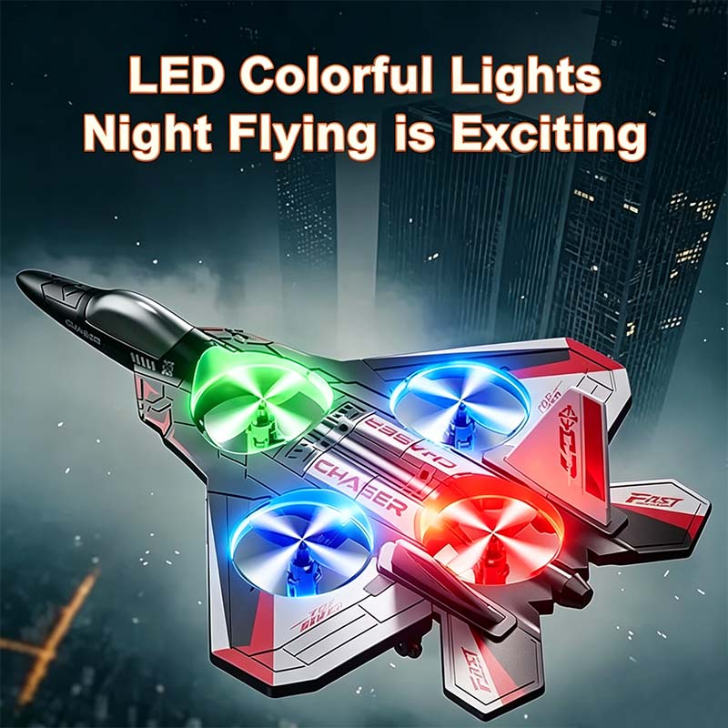 Colorful LED Stunt Fighter Jet Drone ✈️