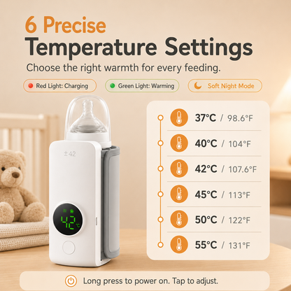 🍼 NEYEROS® Portable Rechargeable Baby Bottle Warmer – Fast Heating, Perfect for Travel & On-the-Go Use ✨