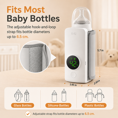 🍼 NEYEROS® Portable Rechargeable Baby Bottle Warmer – Fast Heating, Perfect for Travel & On-the-Go Use ✨