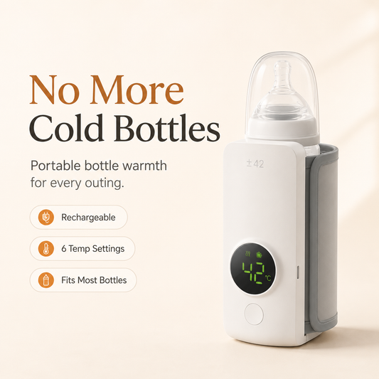 🍼 NEYEROS® Portable Rechargeable Baby Bottle Warmer – Fast Heating, Perfect for Travel & On-the-Go Use ✨