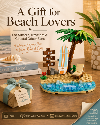 Tropical Surf Scene Building Block Set🌴⛱️