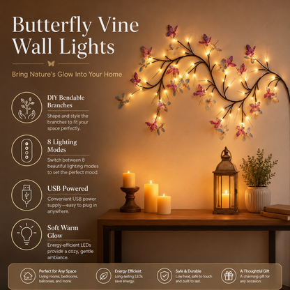 🦋 Butterfly Vine Wall Lights