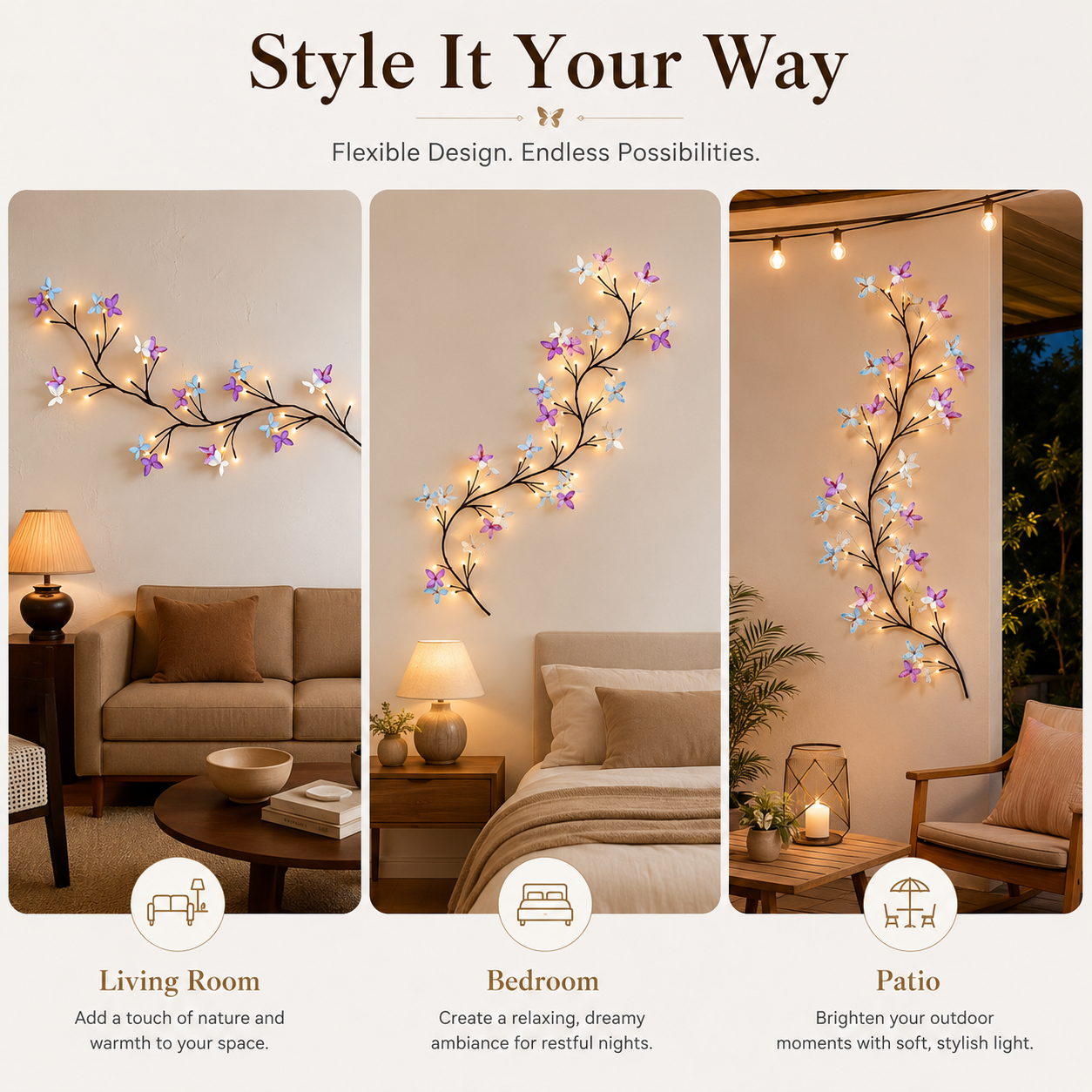🦋 Butterfly Vine Wall Lights