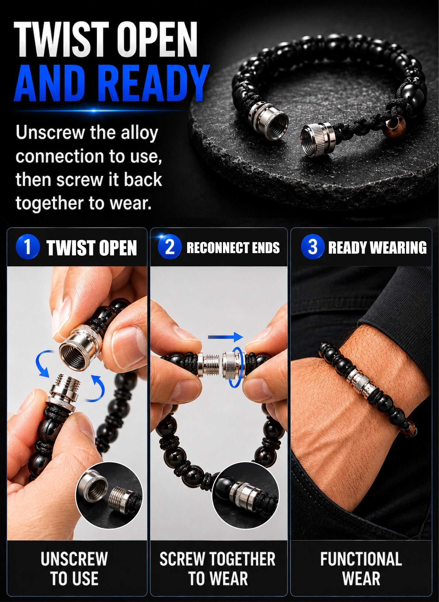 NEYEROS® WristCore Stealth Alloy Bracelet Tool