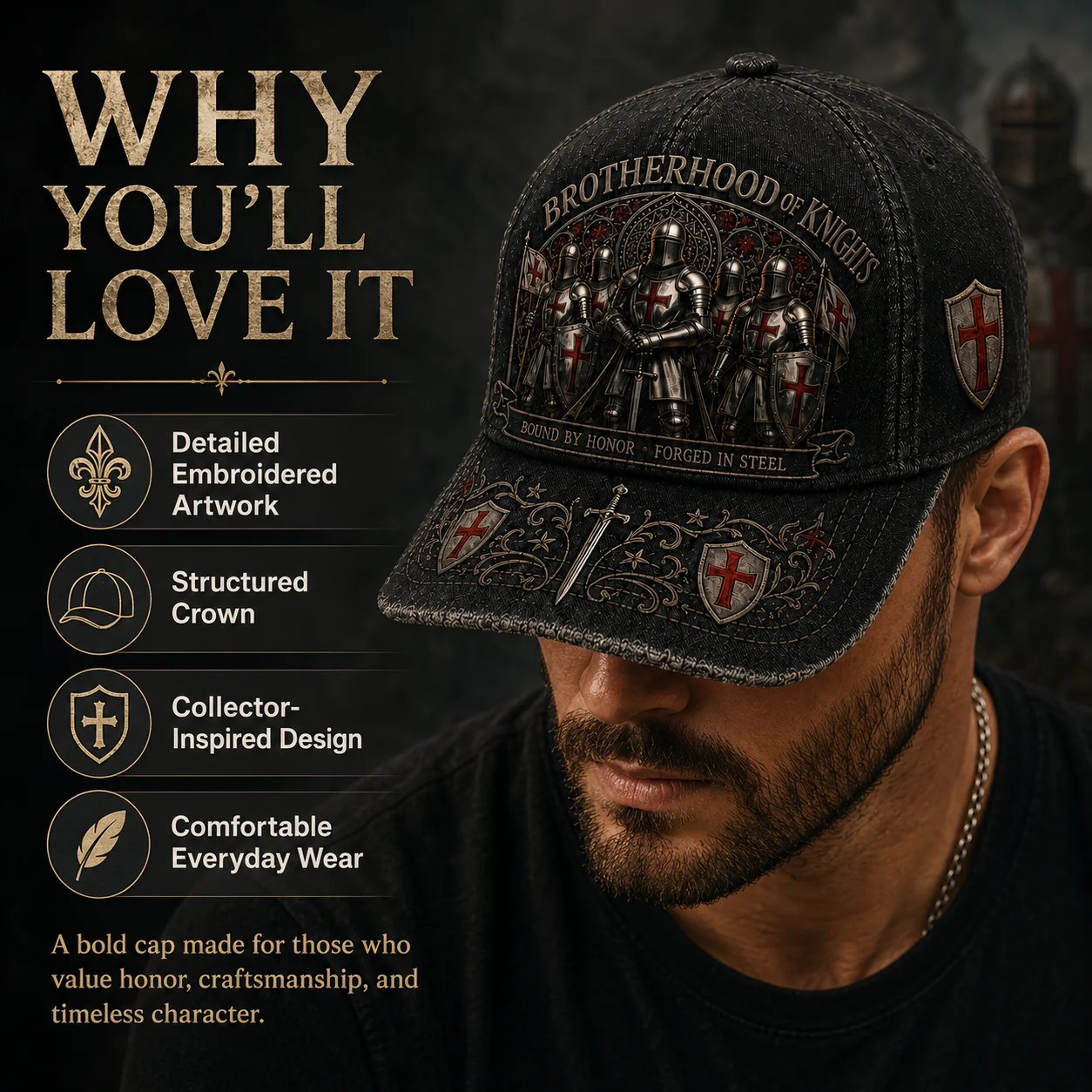 ⚔️ Brotherhood Of Knights Honor Cap 🎁 Free Honor Coin With Every Cap Purchase