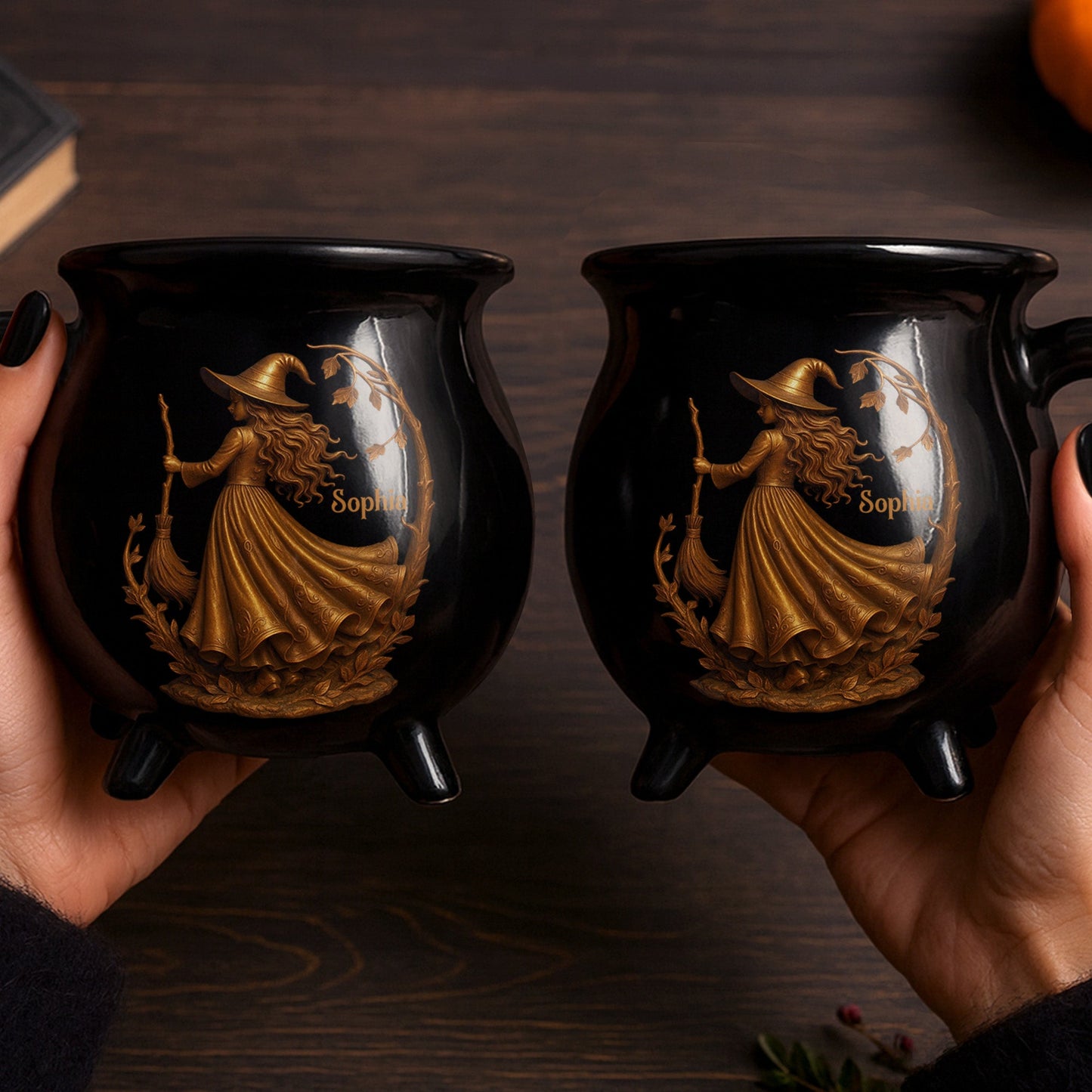 🧙‍♀️ Enchanting Brew Witch Cauldron Mug – Ceramic Coffee Cup with Witch & Broom Design, Perfect Gift for Fantasy Fans ✨