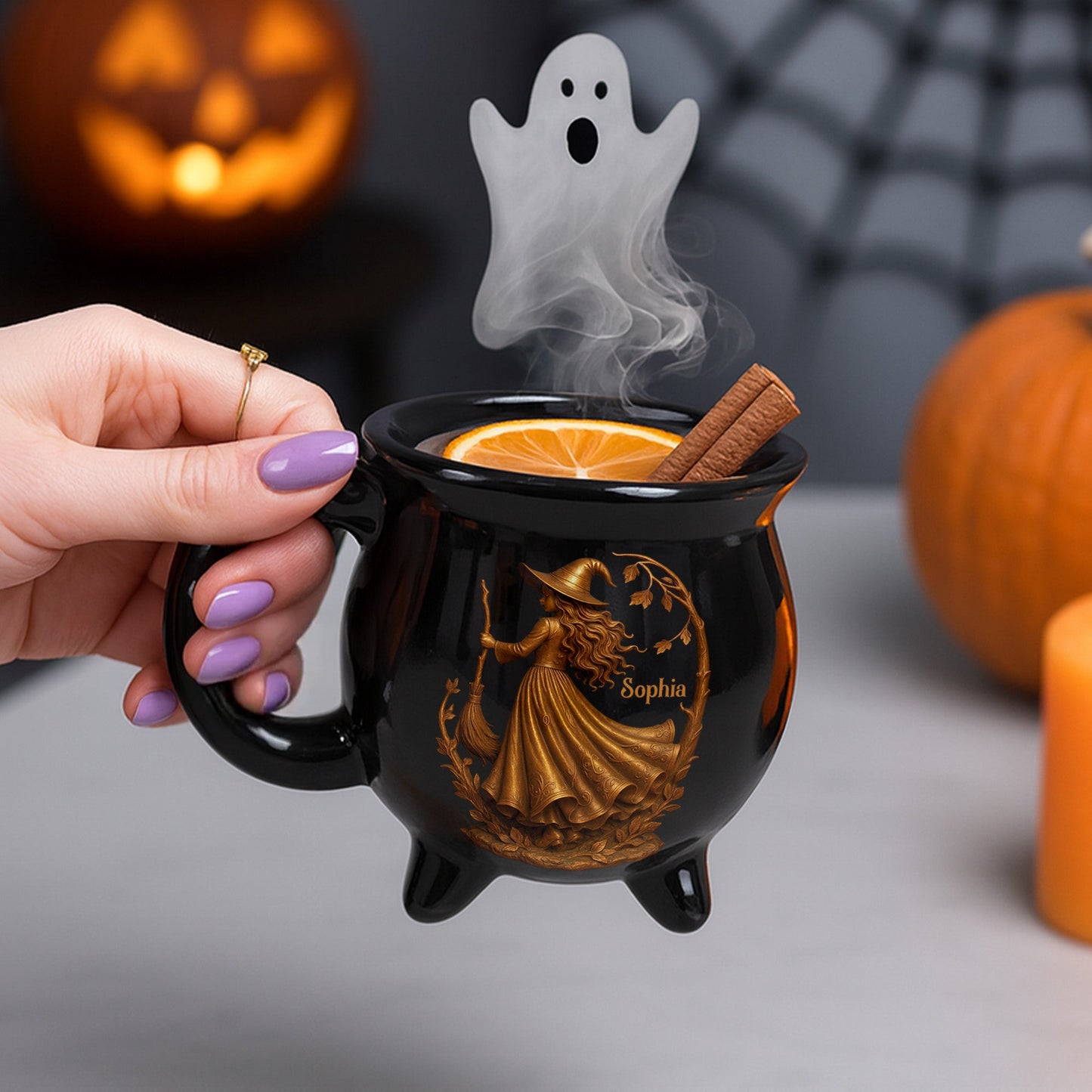 🧙‍♀️ Enchanting Brew Witch Cauldron Mug – Ceramic Coffee Cup with Witch & Broom Design, Perfect Gift for Fantasy Fans ✨