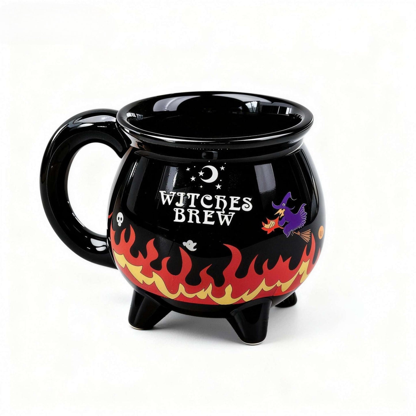 🧙‍♀️ Enchanting Brew Witch Cauldron Mug – Ceramic Coffee Cup with Witch & Broom Design, Perfect Gift for Fantasy Fans ✨