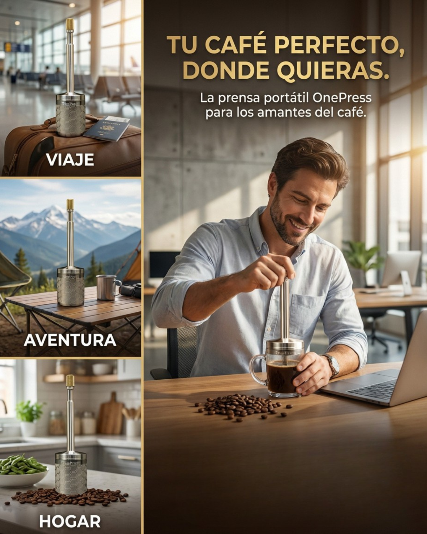 ☕ FinalPress Portable Coffee Maker – Patented Plunger, Brews in 2 Min, Compact 304 Steel for Travel & Home