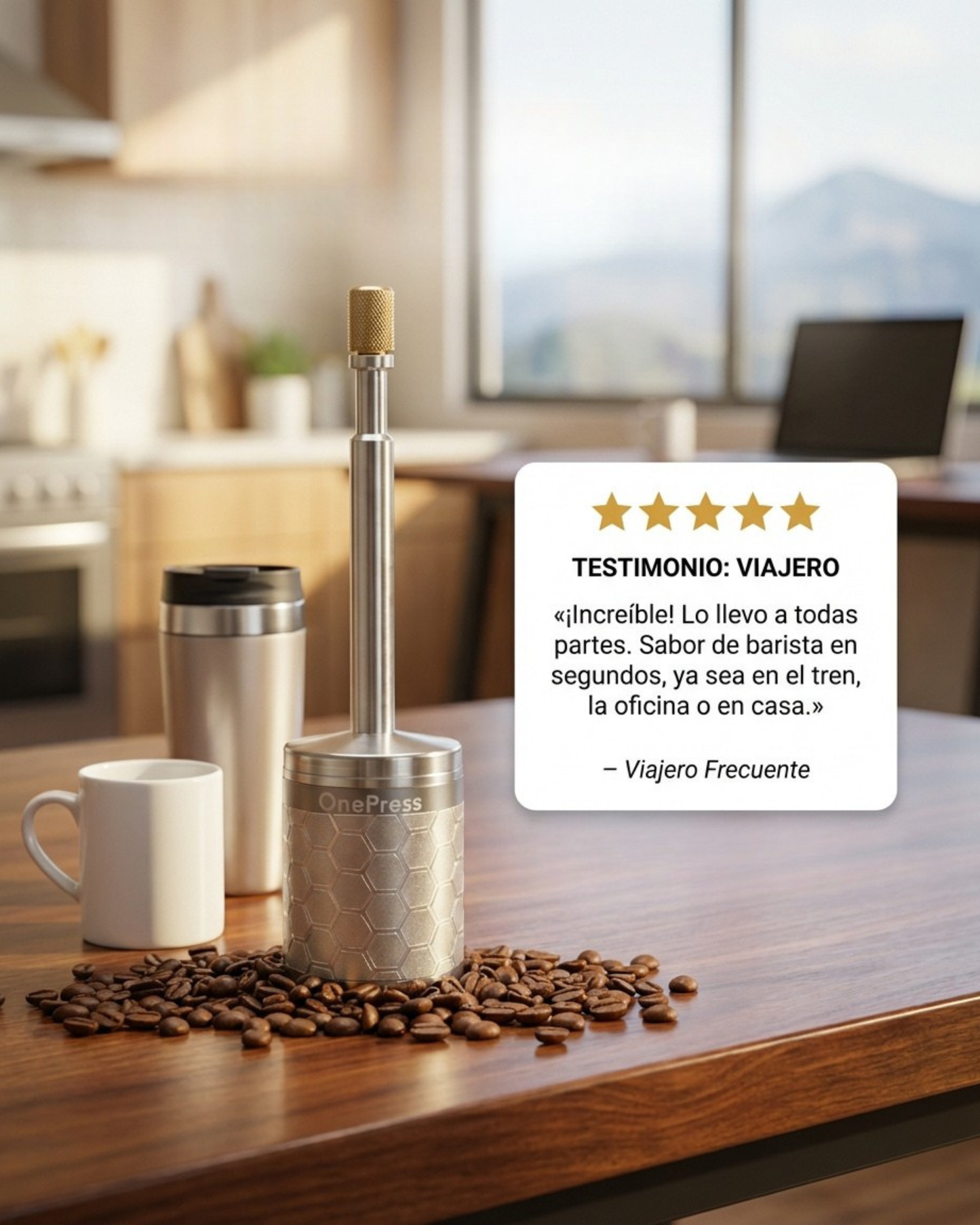 ☕ FinalPress Portable Coffee Maker – Patented Plunger, Brews in 2 Min, Compact 304 Steel for Travel & Home