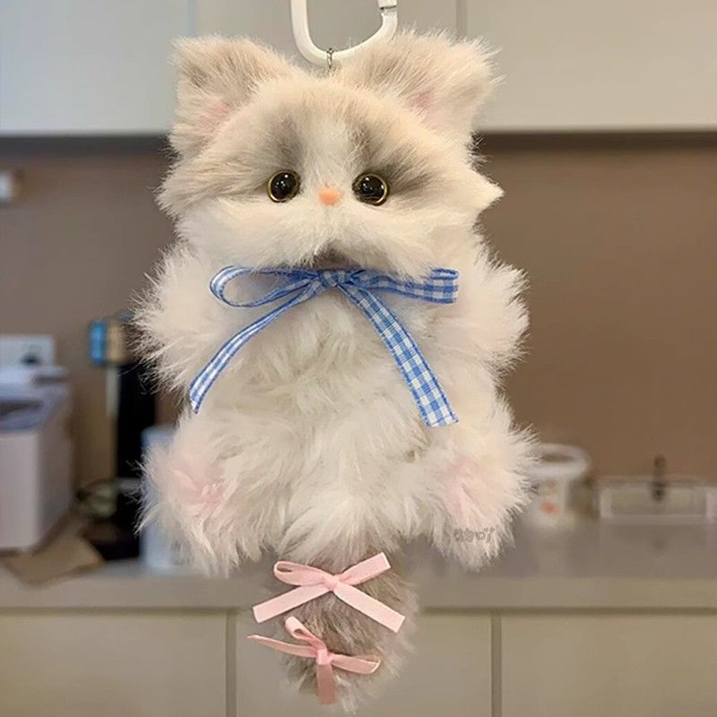 NEYEROS® Handmade Fluffy Cat Bag Charm – Cute Angel, Devil