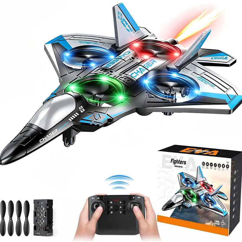 Colorful LED Stunt Fighter Jet Drone ✈️