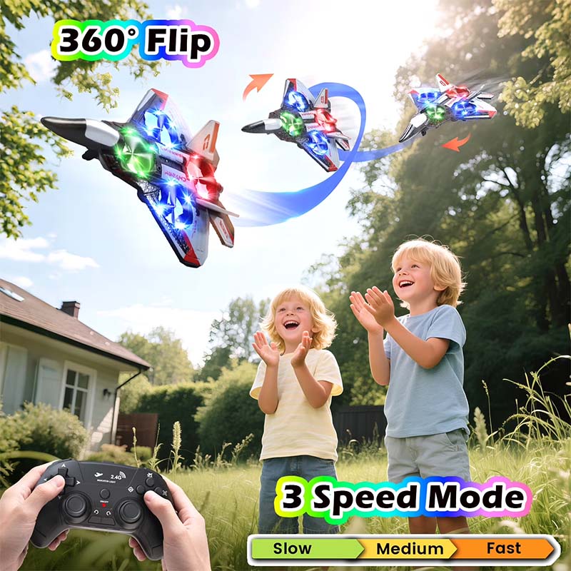 Colorful LED Stunt Fighter Jet Drone ✈️