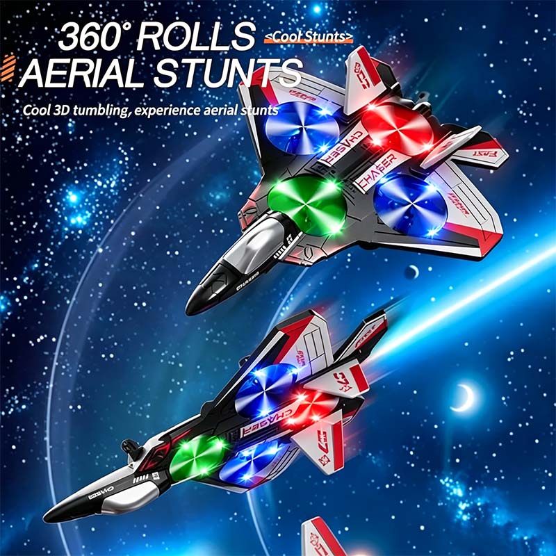 Colorful LED Stunt Fighter Jet Drone ✈️