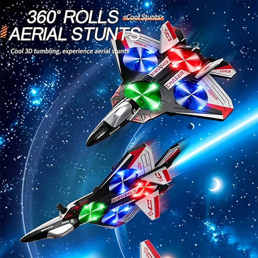 Colorful LED Stunt Fighter Jet Drone ✈️