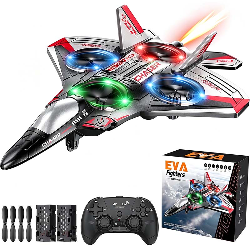 Colorful LED Stunt Fighter Jet Drone ✈️