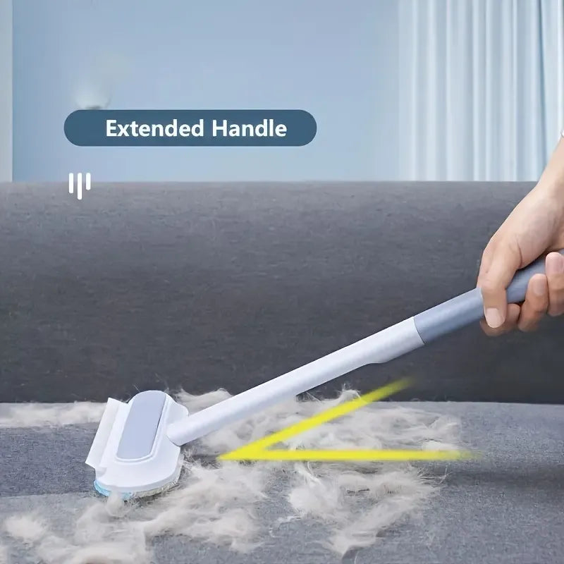 🐾 Pet Hair Remover Brush – Upgraded Reusable Lint Cleaner with Long Handle, Washable for Furniture, Bedding & Car ✿