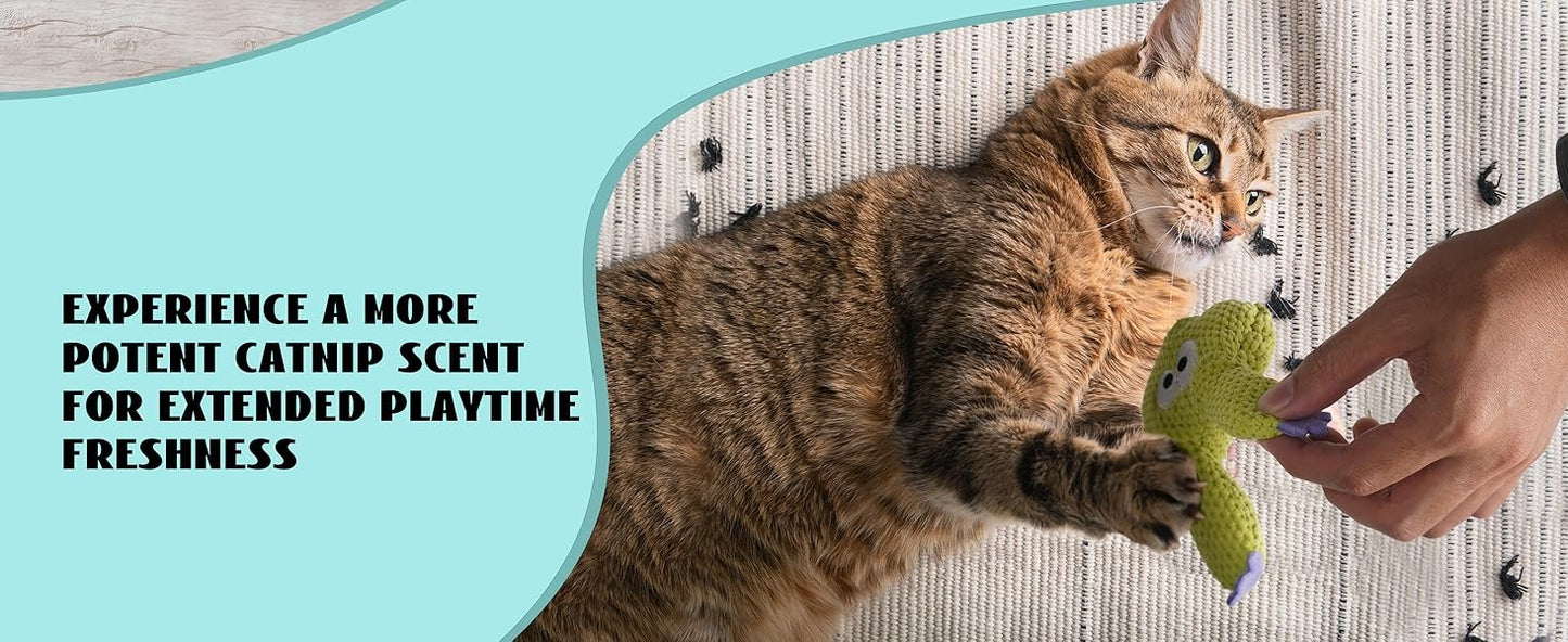 🌵 5 Pack Cactus Cat Toy Set – 100% Premium Cat Herb Filling, Natural Stimulation, Durable for Teething & Play