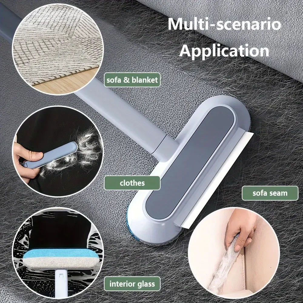 🐾 Pet Hair Remover Brush – Upgraded Reusable Lint Cleaner with Long Handle, Washable for Furniture, Bedding & Car ✿
